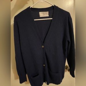Everlane Navy Blue Cashmere Cardigan